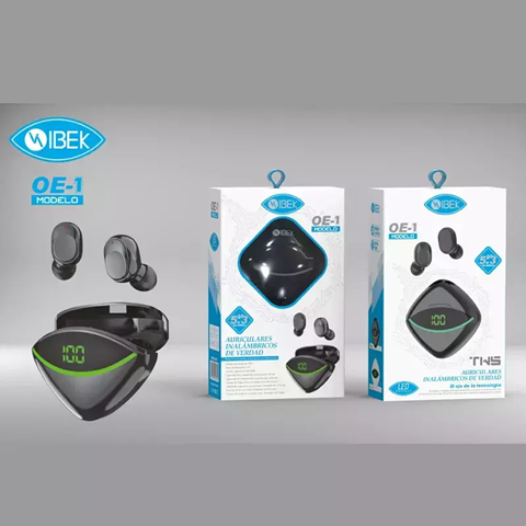 [7790839916520] Auricular Inalambrico Bluetooth con Base Cargadora IBEK OE-1