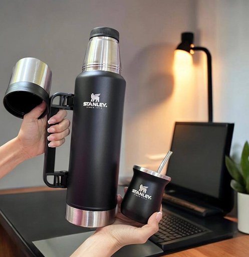 [504878] Combo Termo + Mate (260ml) Stanley Classic 1.3L Negro