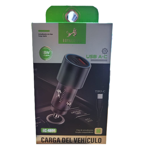 [7796350519691] Cargador 12V Tipo C PD + Usb 38W RC-4806
