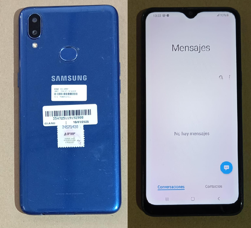 [504960] Celular Usado Samsung A10s 32GB/2GB RAM Azul (detalle en modulo) @#