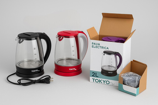 [504893 TOKYO-7] Pava Electrica de Vidrio con Corte Mate 2L Tokyo Style