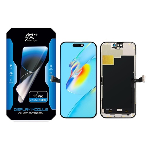 [505013] Modulo Iphone 15 Pro negro (ORIG Soft Oled) IC Removible JK
