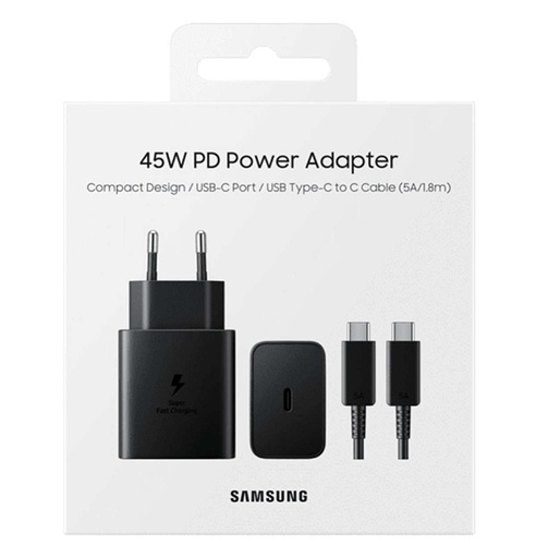 [505025] Kit Cargador Samsung Carga Rapida 45w GaN PD a Tipo C (toma europea) ORIGINAL