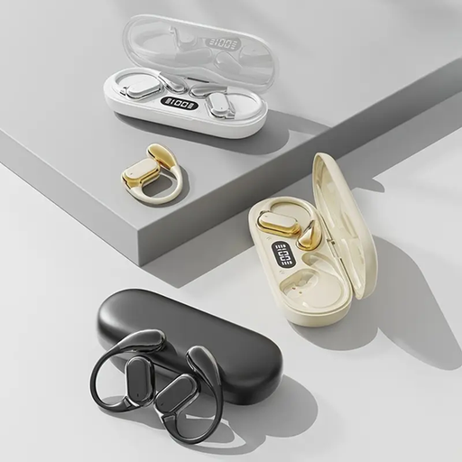 [0723540564558] Auricular Bluetooth Open-Ear V5.4 Doble con Base Cargadora JK-608