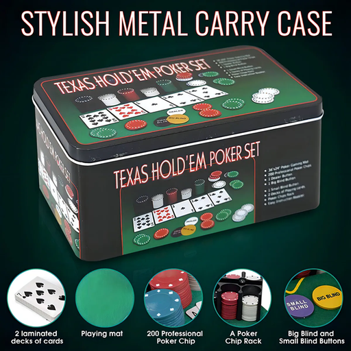 [505155] Juego de Poker Texas Caja Metalica 200pcs