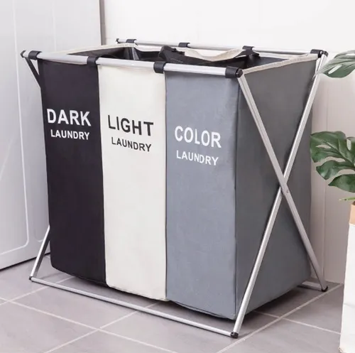 [7177170972994] Canasto Plegable Organizador de Ropa 3 divisiones