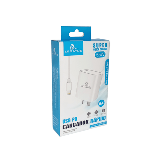 [7796350517086 RC9006000E] Kit Cargador 2 en 1 Legatus PD 55W Lightning