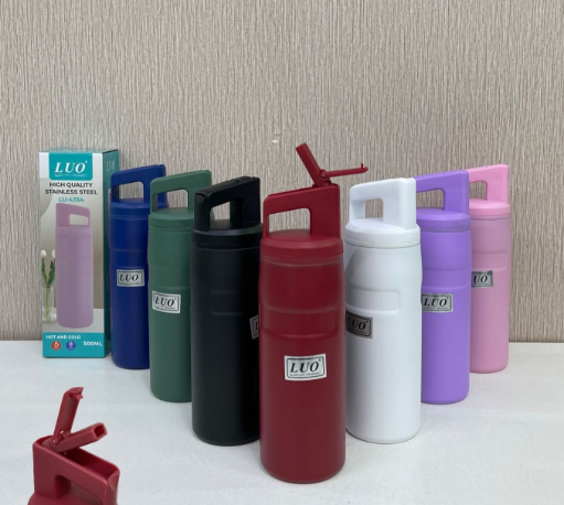 [505056] Botella Termica Acero inoxidable Pico Revatible 500ml (Rosa) LU-4354