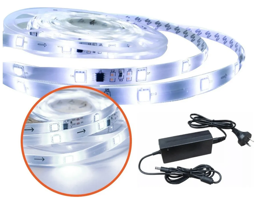 [6986453028850] Tira led blanco frio 5m exterior con efectos + fuente refurbished