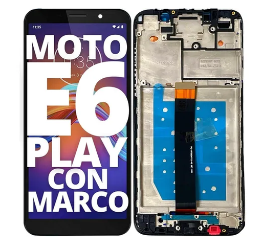 [505123] Modulo Motorola Moto E6 Play / Xt2029 con marco negro (ORIG)