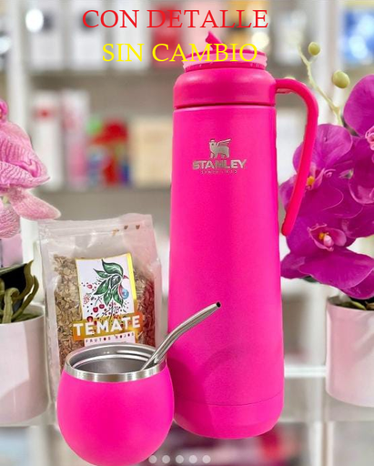 [505164] Termo con Tapa Mate y Bombilla 1.2L Stanley Fucsia (CON DETALLE)