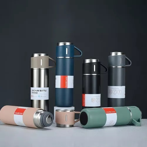 [505188] Termo 500ml + 3 Tazas Termicas Rosa