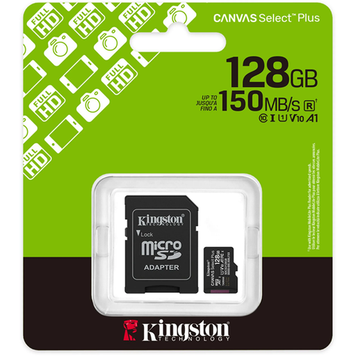 [740617348453] Micro SD 128gb Kingston clase 10 Canvas Select Plus 150MB/s