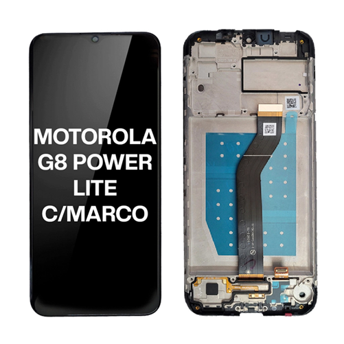 [505277] Modulo Motorola G8 Power Lite con marco negro (ORIG)