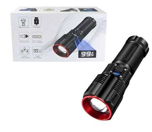 [6900355627088] Linterna Tactica con Zoom y Power Bank LN708 (3 modos)