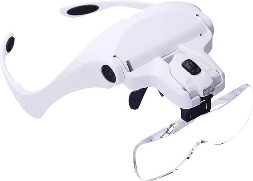 [7170972999640] Soporte Visor con Lentes Lupa Ajustable y Luz Led