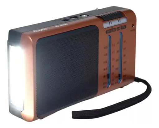 [505491] Radio KTF-1472S FM AM 4 Bandas Aux Linterna Panel Solar Recargable Retro