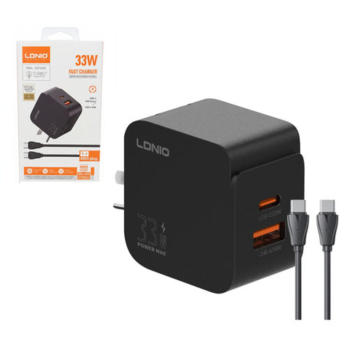 [7799135019980] Kit Cargador Carga Rapida Usb + PD 33W Tipo C LDNIO