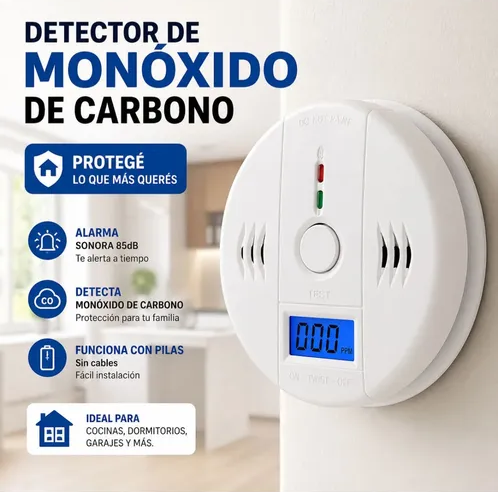 [505536] Detector de Monoxido de Carbono Digital a Pila (AA no incluidas)