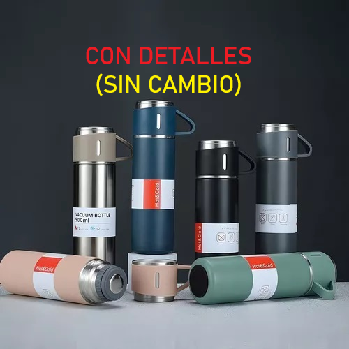 [505537] Termo 500ml + 3 Tazas Termicas Verde (CON DETALLES)