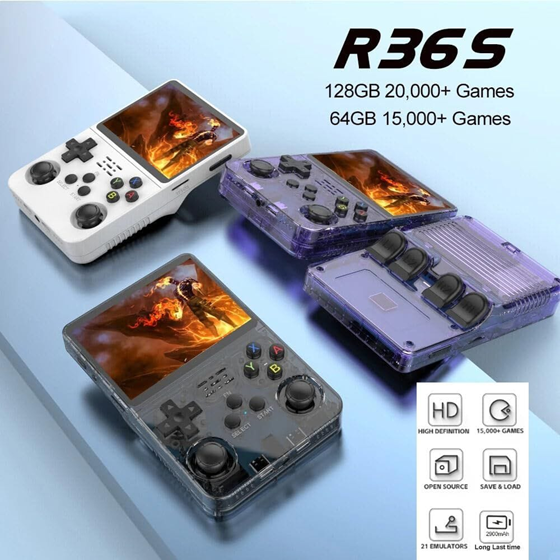 [6290132596074] Consola de Juegos Retro Portatil 3,5" R36S
