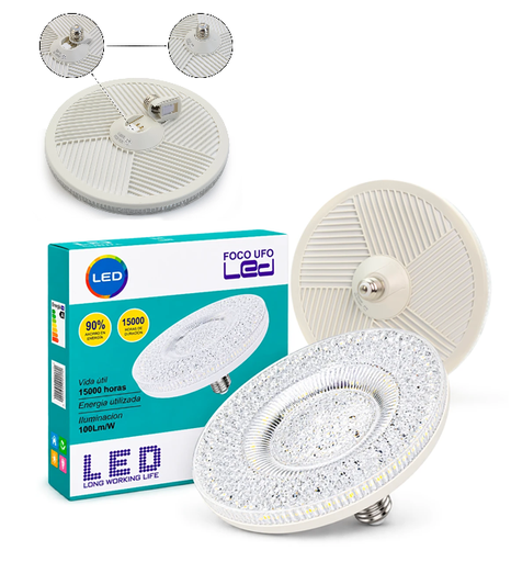 [6290132597330] Foco Led Tipo Plafon Blanco Frio E27 80w (26cm)