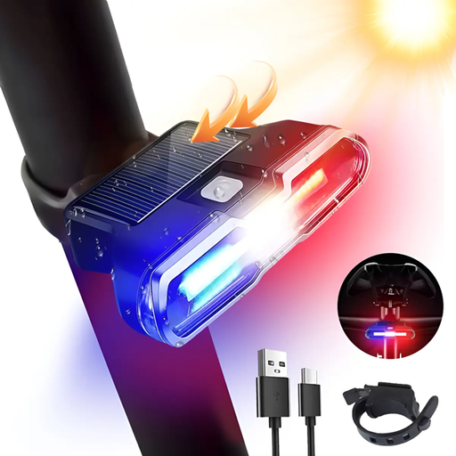[6901490067075] Luz de Bici Solar Trasera 7 modos (3 colores) D-06707