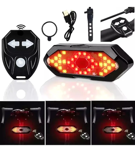 [6902012033332] Luz de Bici Trasera Recargable con Indicador de Giro y Control FY-1820