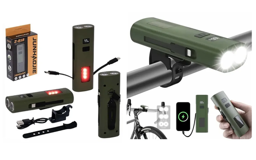 [6901804708182] Luz de Bici con Baliza y Power Bank Recargable Z-818