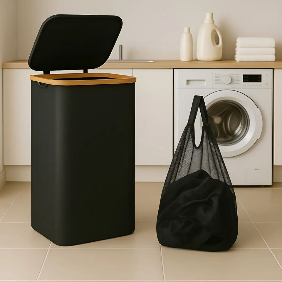 [7173114545064] Canasto de Ropa Plegable con Bolsa Extraible (74x42x32cm)